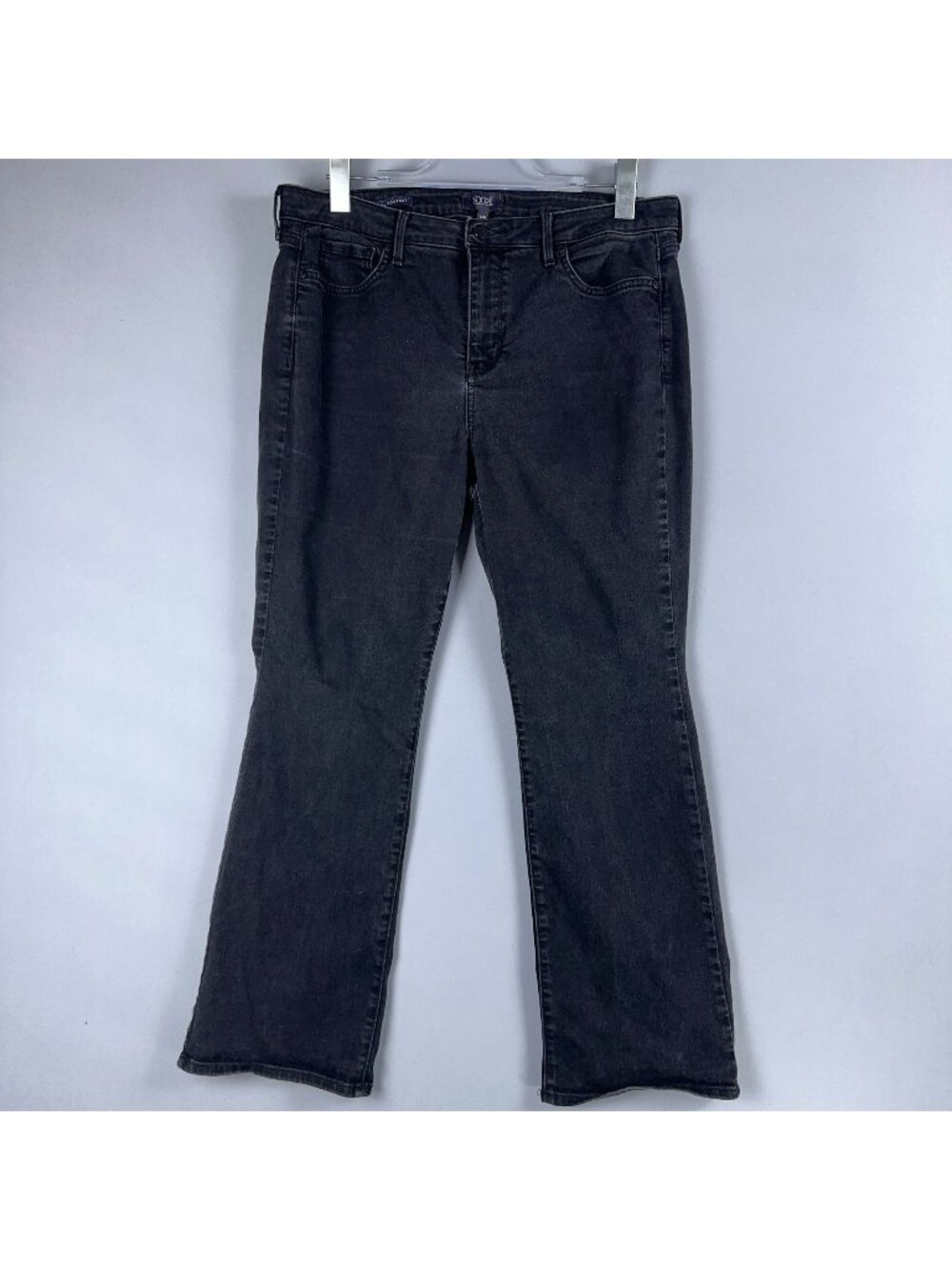 NYDJ Jeans Barbara Bootcut Size 14 Petites Gray Mid-Rise Stretch Medium Wash